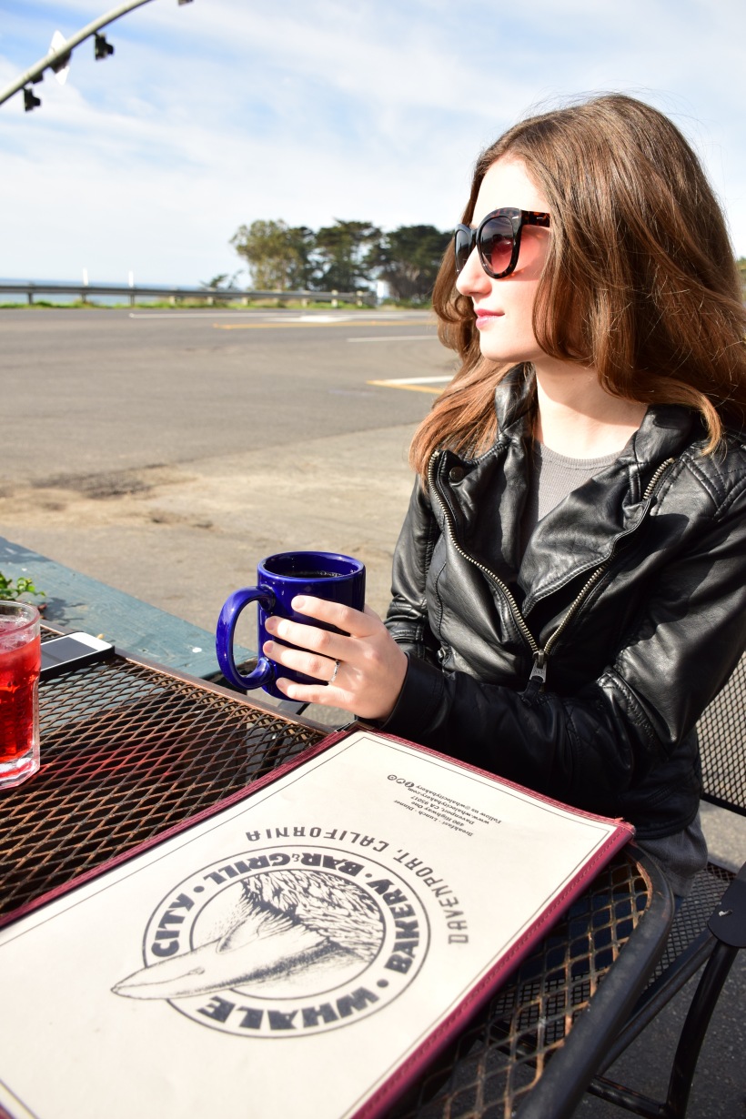 Whale City Bakery, Abercrombie Leather Jacket, Free People Tank, Nordstrom Sunnies
